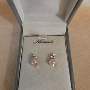 Pink Earrings with small White stones
